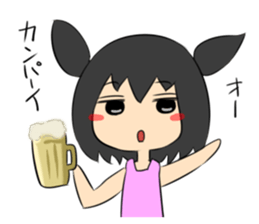 jitome chan with food. sticker #778580