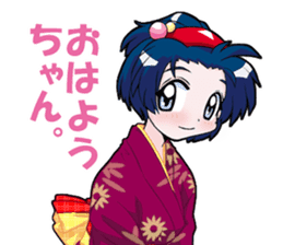 Yukata & shrine maiden summer festival sticker #781071