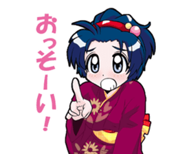 Yukata & shrine maiden summer festival sticker #781074