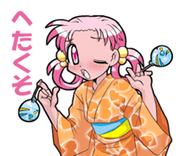 Yukata & shrine maiden summer festival sticker #781076