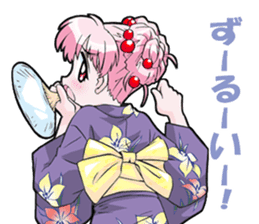 Yukata & shrine maiden summer festival sticker #781081