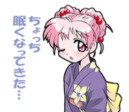 Yukata & shrine maiden summer festival sticker #781082