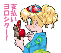 Yukata & shrine maiden summer festival sticker #781088