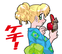 Yukata & shrine maiden summer festival sticker #781089