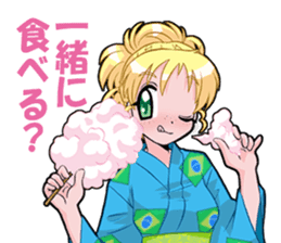 Yukata & shrine maiden summer festival sticker #781090