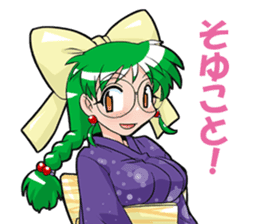 Yukata & shrine maiden summer festival sticker #781093