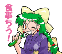 Yukata & shrine maiden summer festival sticker #781095