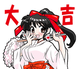 Yukata & shrine maiden summer festival sticker #781097