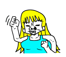 American pop woman sticker #781484