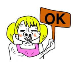 American pop woman sticker #781499