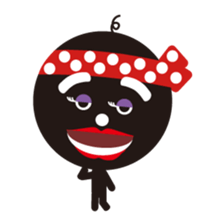 Black-WaterMellonMan sticker #786200