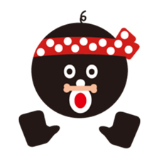Black-WaterMellonMan sticker #786212