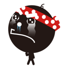Black-WaterMellonMan sticker #786216