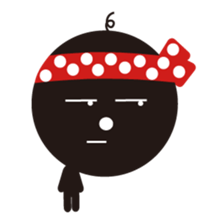 Black-WaterMellonMan sticker #786224