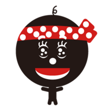 Black-WaterMellonMan sticker #786229