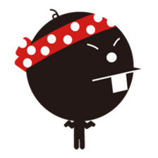 Black-WaterMellonMan sticker #786236