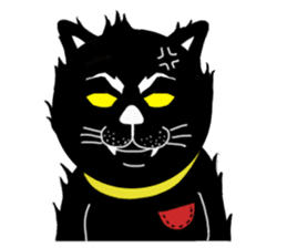 BLACK CAT AND SANMA STICKER sticker #789770
