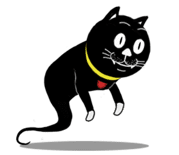 BLACK CAT AND SANMA STICKER sticker #789782