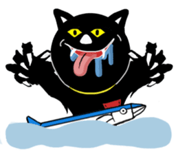 BLACK CAT AND SANMA STICKER sticker #789795