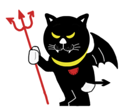 BLACK CAT AND SANMA STICKER sticker #789797