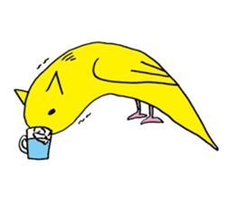 little bird of the ear of a cat. sticker #794045