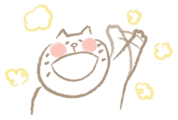 Nyanko Rakugaki-chubby white cat doodle- sticker #797639