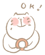 Nyanko Rakugaki-chubby white cat doodle- sticker #797640
