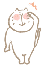 Nyanko Rakugaki-chubby white cat doodle- sticker #797642