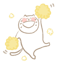 Nyanko Rakugaki-chubby white cat doodle- sticker #797643