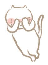 Nyanko Rakugaki-chubby white cat doodle- sticker #797644
