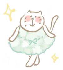 Nyanko Rakugaki-chubby white cat doodle- sticker #797645