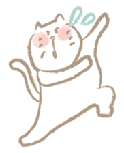 Nyanko Rakugaki-chubby white cat doodle- sticker #797646