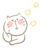 Nyanko Rakugaki-chubby white cat doodle- sticker #797649
