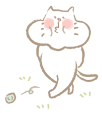 Nyanko Rakugaki-chubby white cat doodle- sticker #797650