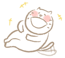 Nyanko Rakugaki-chubby white cat doodle- sticker #797651