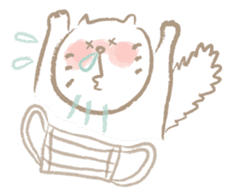 Nyanko Rakugaki-chubby white cat doodle- sticker #797652