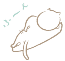 Nyanko Rakugaki-chubby white cat doodle- sticker #797653