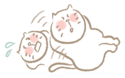 Nyanko Rakugaki-chubby white cat doodle- sticker #797654