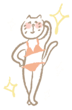 Nyanko Rakugaki-chubby white cat doodle- sticker #797655