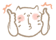 Nyanko Rakugaki-chubby white cat doodle- sticker #797656