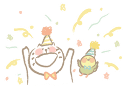 Nyanko Rakugaki-chubby white cat doodle- sticker #797657