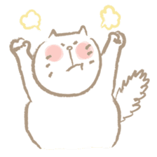 Nyanko Rakugaki-chubby white cat doodle- sticker #797658