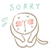 Nyanko Rakugaki-chubby white cat doodle- sticker #797659