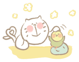 Nyanko Rakugaki-chubby white cat doodle- sticker #797662