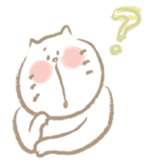 Nyanko Rakugaki-chubby white cat doodle- sticker #797664