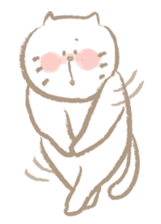 Nyanko Rakugaki-chubby white cat doodle- sticker #797666