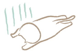 Nyanko Rakugaki-chubby white cat doodle- sticker #797667