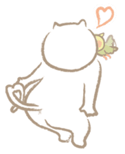 Nyanko Rakugaki-chubby white cat doodle- sticker #797669
