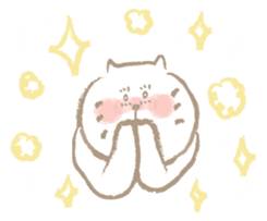 Nyanko Rakugaki-chubby white cat doodle- sticker #797670