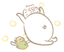Nyanko Rakugaki-chubby white cat doodle- sticker #797671